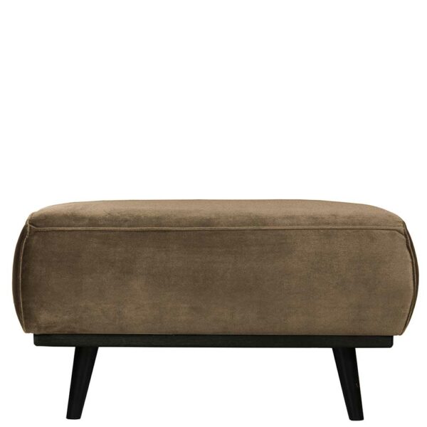 Basilicana Samt Hocker in Taupe 80 cm breit