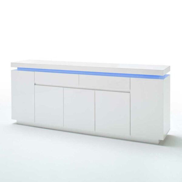 TopDesign Hochglanz Sideboard in Weiß mit LED Beleuchtung