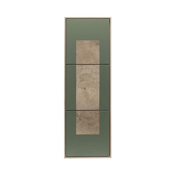 Natura Classico Hängeschrank in Beton Grau und Buche hell 120 cm hoch