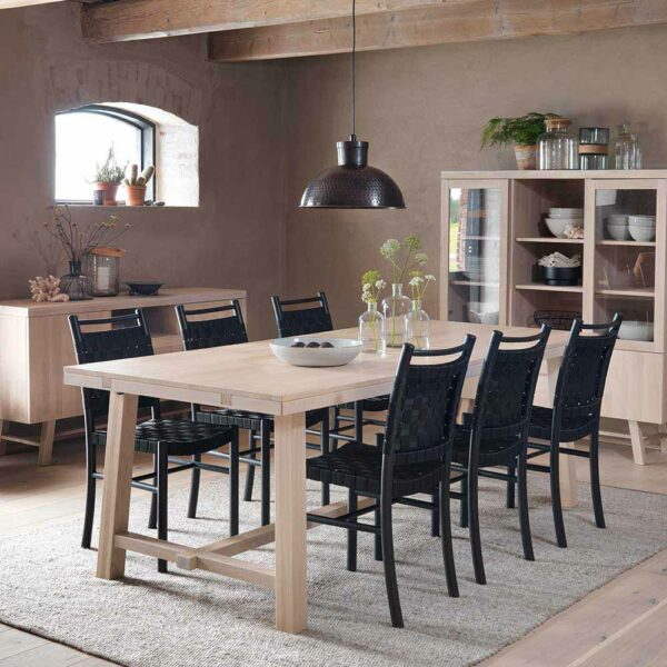 TopDesign Esszimmertisch in Eiche White Wash massiv