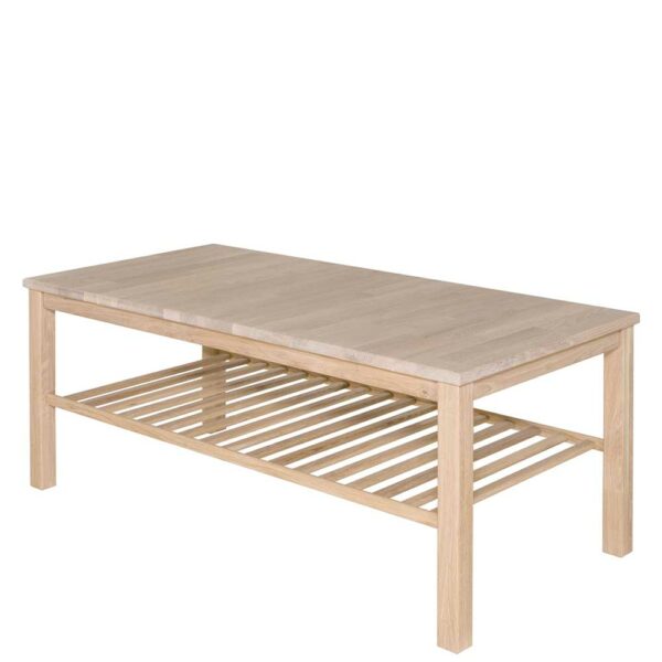 Möbel4Life Holz Couchtisch in Eiche Bianco massiv geölt 120 cm breit