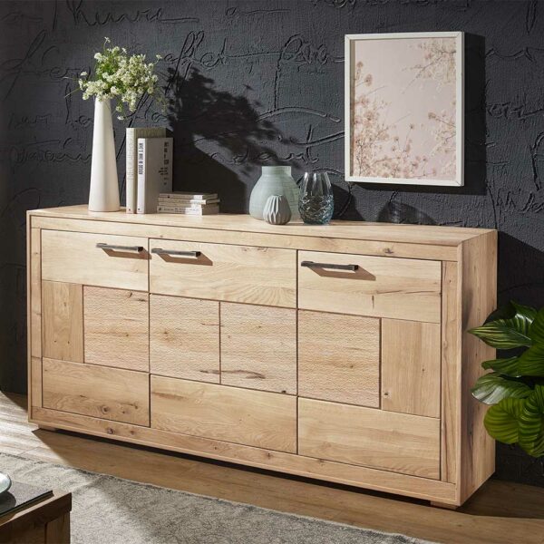 Basilicana Wildeiche Sideboard massiv sandgestrahlt und geölt modern