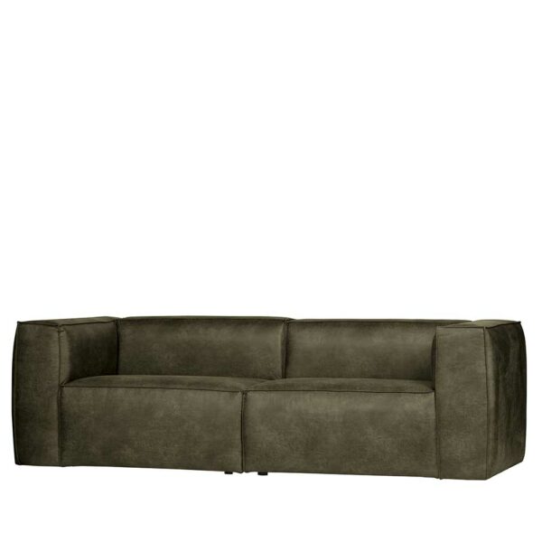 Basilicana Sitzsofa in Oliv Grün Recyclingleder