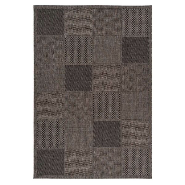 Doncosmo Geometrisch gemusterter Teppich in Taupe 1 cm hoch