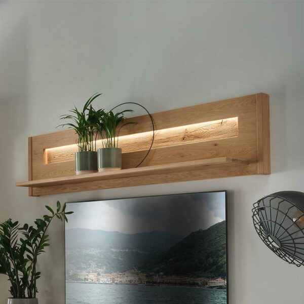 Möbel4Life Hochwertiges Wandboard aus Wildeiche Massivholz 156 cm breit