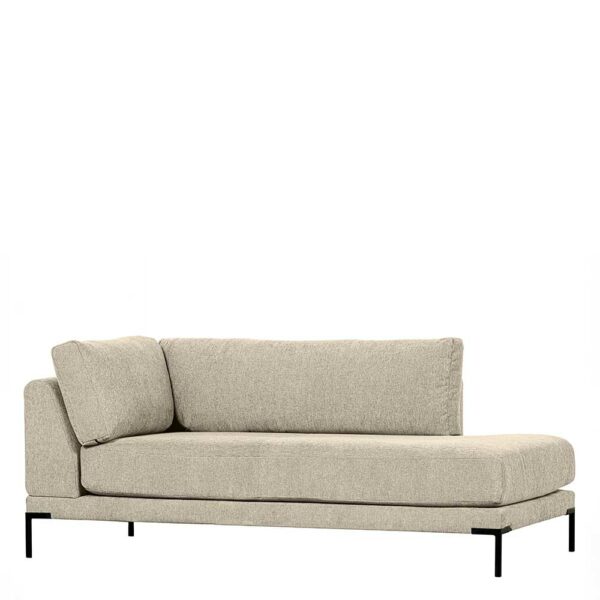 Basilicana Lounge Element Modul links in Beige Stoff Vierfußgestell aus Metall