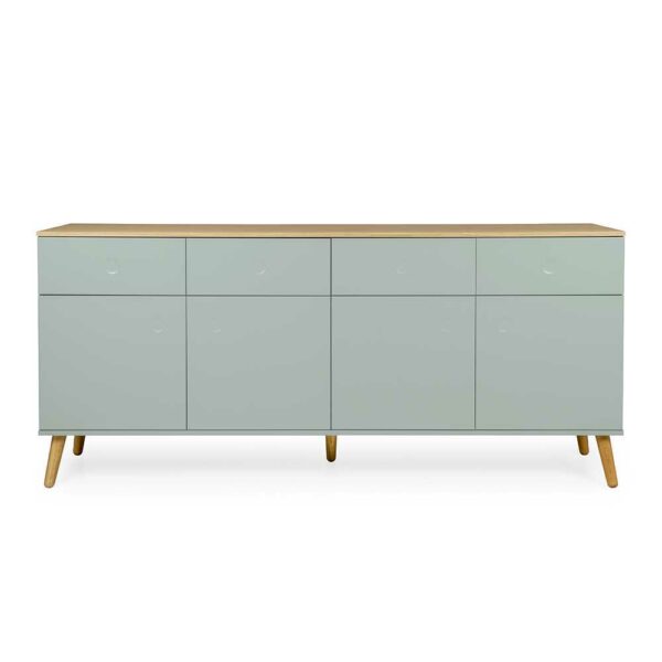 Doncosmo Griffloses Sideboard in hellem Grün Eiche furniert