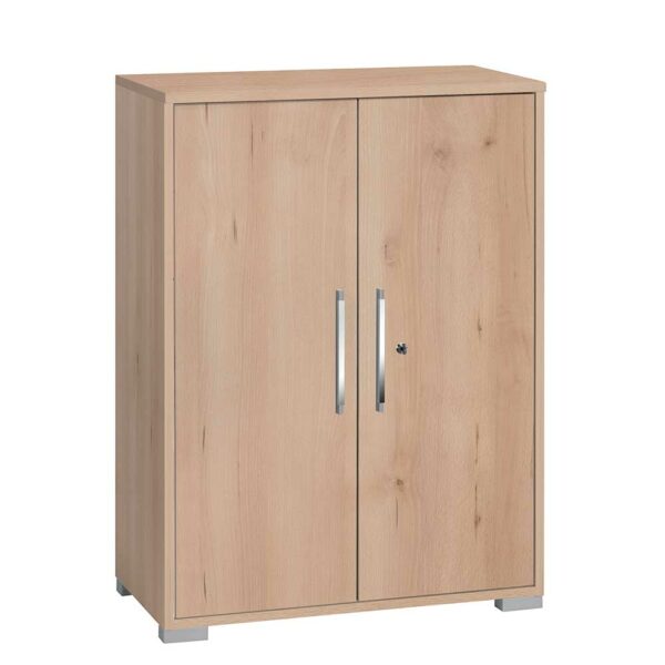 Müllermöbel Abschließbarer Officeschrank 110 cm hoch Buchefarben