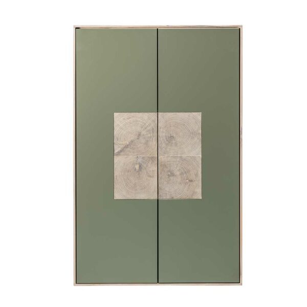 Natura Classico Hängeschrank in Beton Grau und Buche weiß geölt 80 cm breit