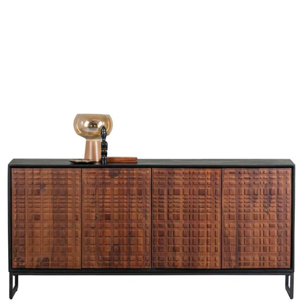 Basilicana Sideboard in Nussbaumfarben und Schwarz 170 cm breit