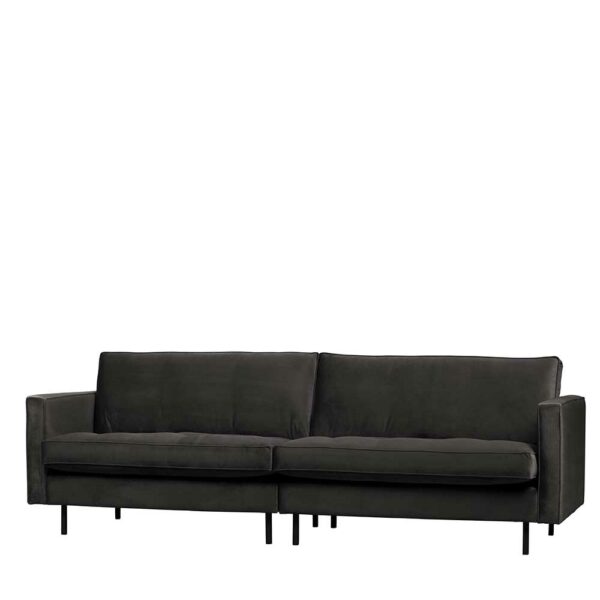 Basilicana Wohnzimmercouch in Anthrazit Samt 275 cm breit