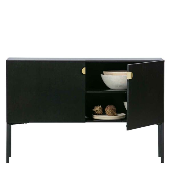 Basilicana Kleines Sideboard in Schwarz 2 Türen