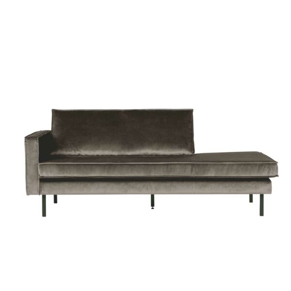 Basilicana Sofa Recamiere in Taupe Samtbezug