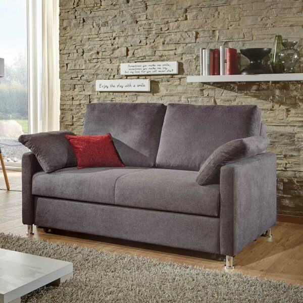 Brandolf Bettsofa in Anthrazit Webstoff Bettkasten