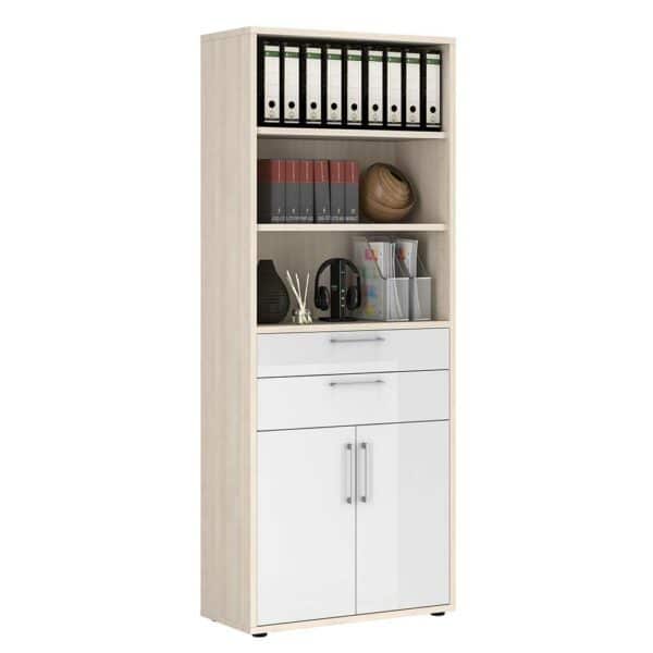 Müllermöbel Großer Home Office Schrank für Aktenordner 222 cm hoch