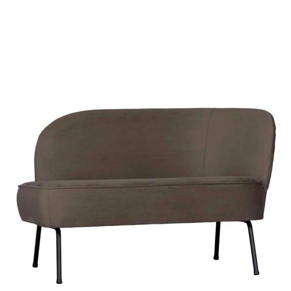 Basilicana Zweisitzer Sofa im Retrostil Beigegrau Samt