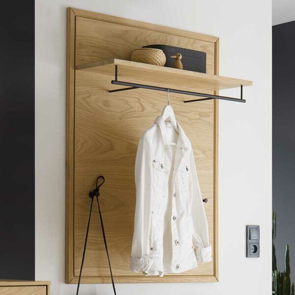 Nature Dream Hängegarderobe in Wildeiche Bianco massiv 80 cm breit