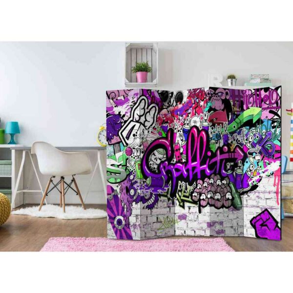 4Home Spanische Wand im jungen Design Graffiti Motiv