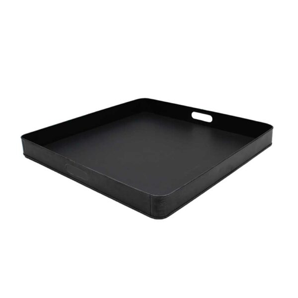 Möbel Exclusive Metall Tablett in Schwarz 6 cm hoch