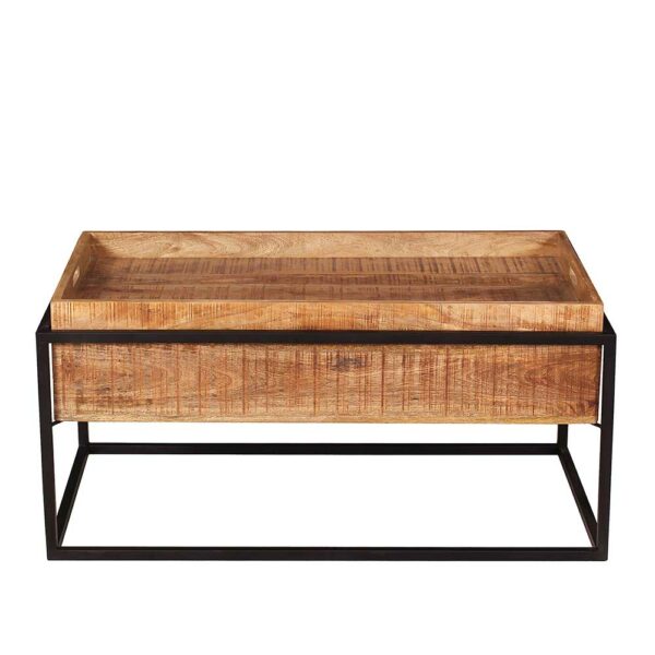 Möbel Exclusive Couchtisch aus Mangobaum Massivholz Tablettfunktion