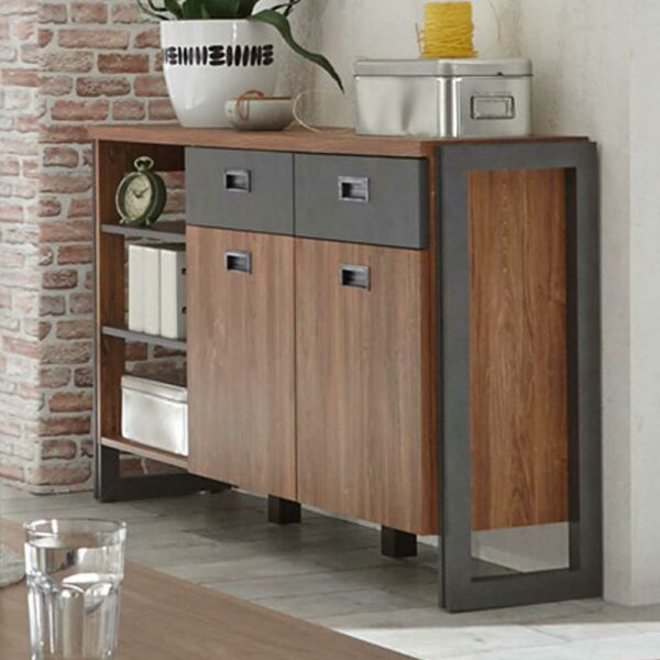 Brandolf Schlafzimmer Sideboard in Eiche dunkel Schiefer Grau Loft Design