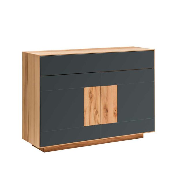 Dreaming Forest Flur Sideboard in Anthrazit und Kernbuche massiv 120 cm breit