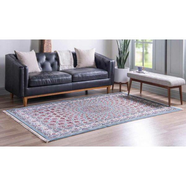 Doncosmo Teppich im orientalischen Stil 150x245 cm Blau mehrfarbig