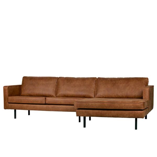 Basilicana Sofa Eckgarnitur in Cognac Braun Recyclingleder 300 cm breit