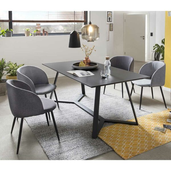 iMöbel Esszimmer Gruppe in Anthrazit und Grau Loft Design (fünfteilig)