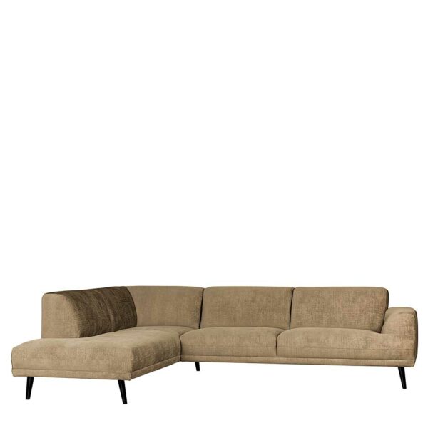 Basilicana Wohnzimmer Sofa in L Form Struktursamt Beige