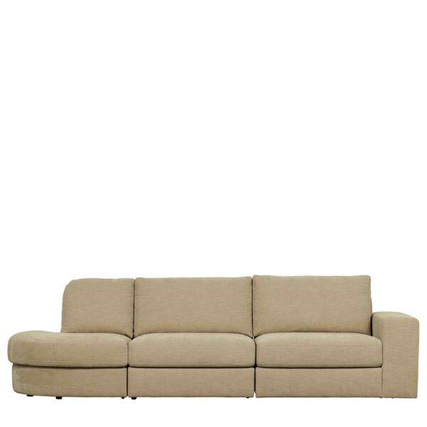 Basilicana Dreisitzer Modulsofa Beige 298 cm breit Rücken echt bezogen