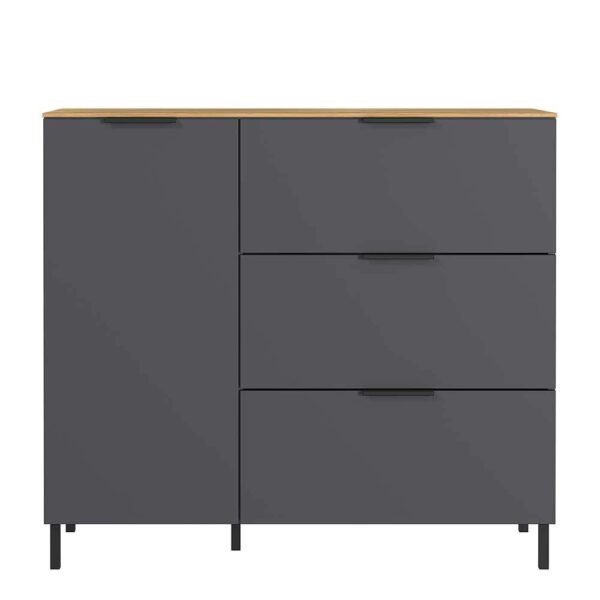 Möbel Exclusive Wohnzimmer Kommode modern 3 Schubladen 1 Tür Soft Close