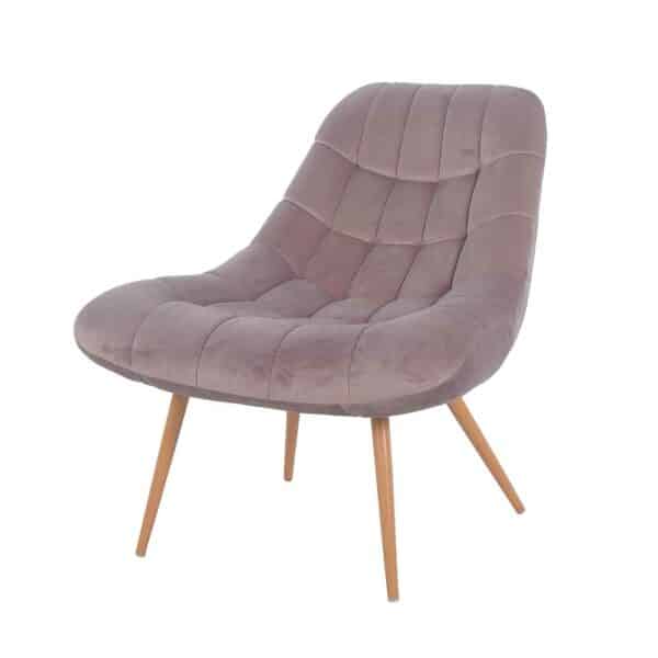 Rodario Retro Lounge Sessel in Rosa Samt