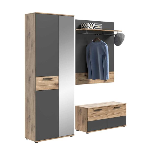 Möbel4Life Flurgarderobe Set in modernem Design 200 cm hoch (dreiteilig)