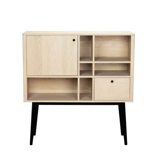 TopDesign Wohnzimmer Highboard im Retro Design Eiche White Wash