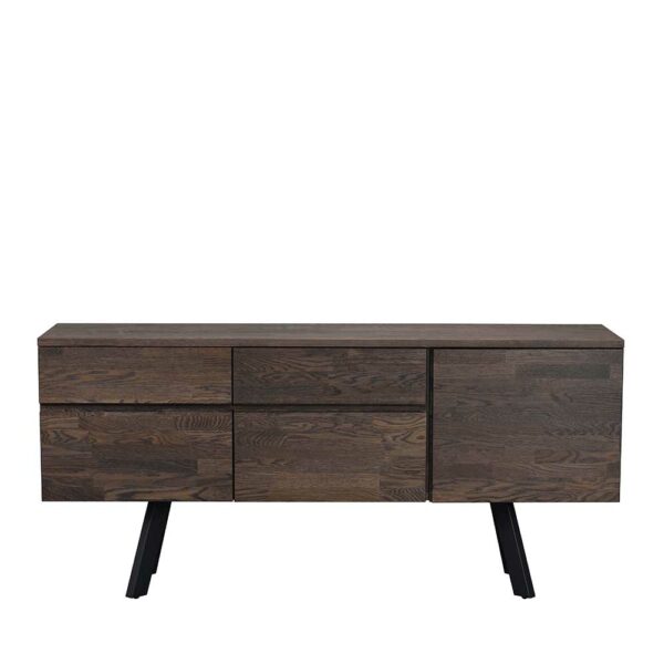 TopDesign Wohnzimmer Sideboard in Rauchfarben lackiert Eiche Massivholz