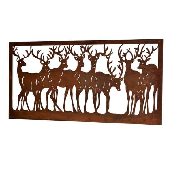 Möbel4Life Wanddeko Rost mit Hirsch Motiv 80 cm breit