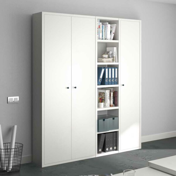 Star Möbel Aktenschrank mit offenen Fächern in Weiß 185 cm breit - 222 cm hoch