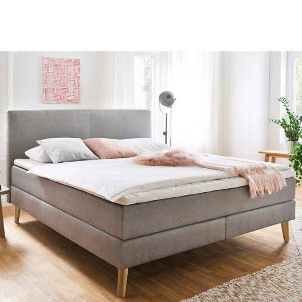 Homedreams Boxspringbett in Taupe Webstoff 180x200 cm