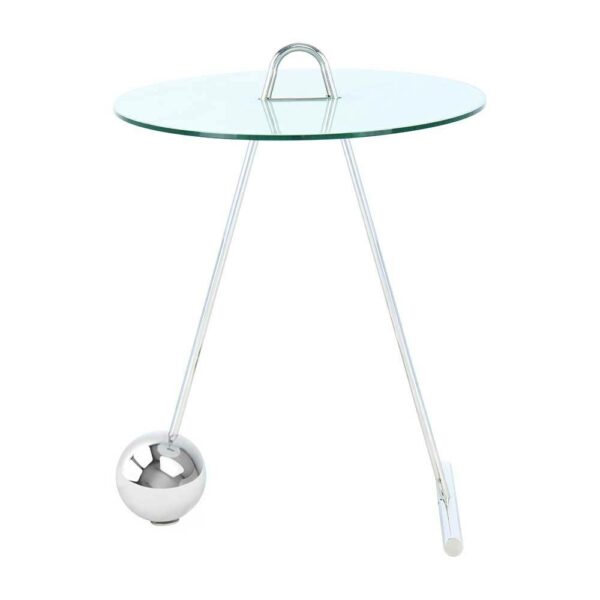 Doncosmo Designtisch mit runder Glasplatte 60 cm hoch