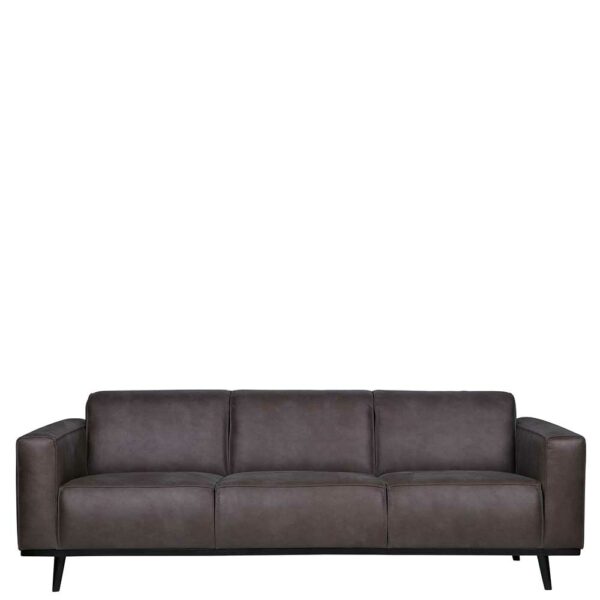 Basilicana Couch in Grau Recyclingleder 230 cm breit