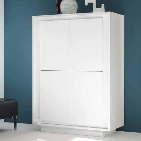 Homedreams 4 türiges Highboard in Weiß modern