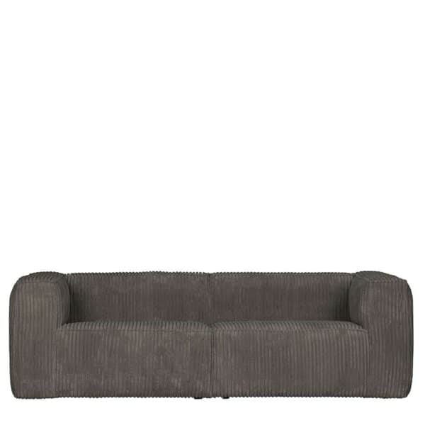 Basilicana Sofa Dreisitzer modern mit Breitcord Bezug Dunkelgrau