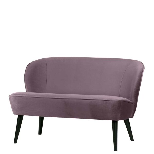 Basilicana Retro Sofa in Fliederfarben Samt 110 cm breit