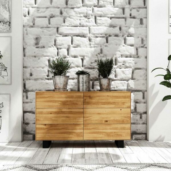 Basilicana Sideboard mit Schubladen Wildeiche Massivholz