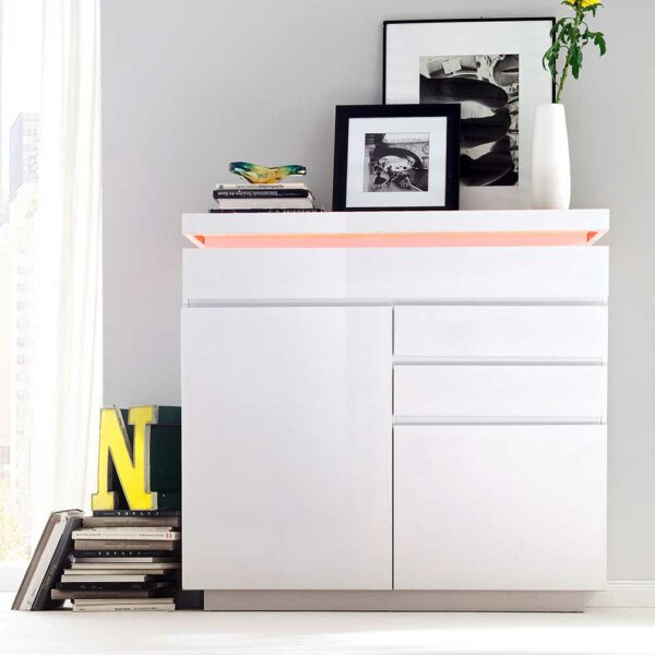 TopDesign Wohnzimmer Sideboard mit LED Farbwechsel Beleuchtung modern