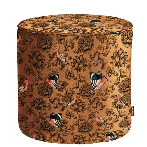 Basilicana Design Pouf mit Vogel Motiven Retrostil