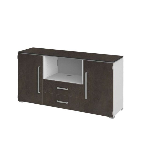 Spirinha Fernseher Sideboard in Braun Weiß 140 cm