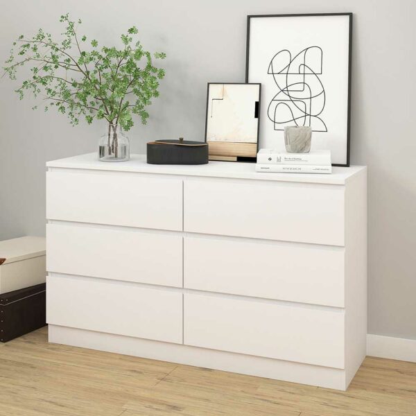 iMöbel Sideboard in Weiß sechs Schubladen