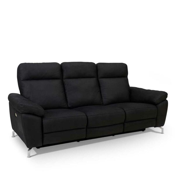 Möbel4Life Wohnzimmercouch mit Relaxfunktion Schwarz Microfaser